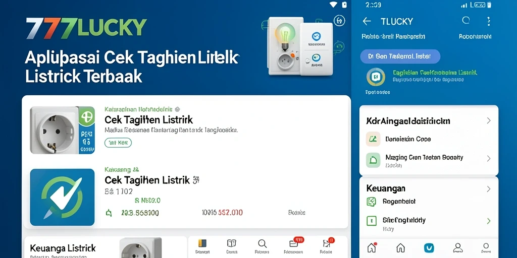 Tampilan antarmuka aplikasi Cek Tagihan Listrik 777LUCKY.