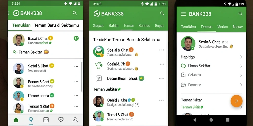 Tampilan antarmuka aplikasi BANK338 yang modern dan ramah pengguna.