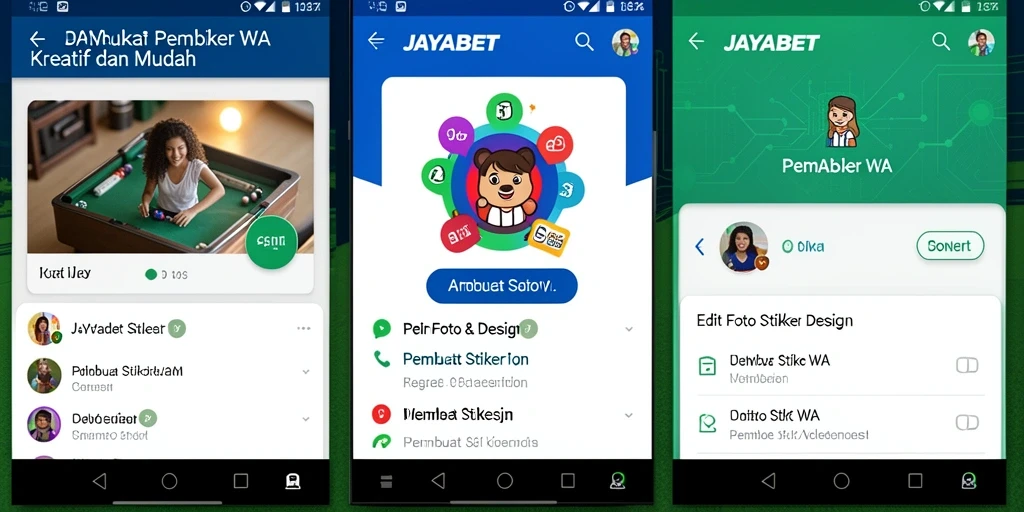 Antarmuka JAYABET yang menarik untuk membuat stiker WA.