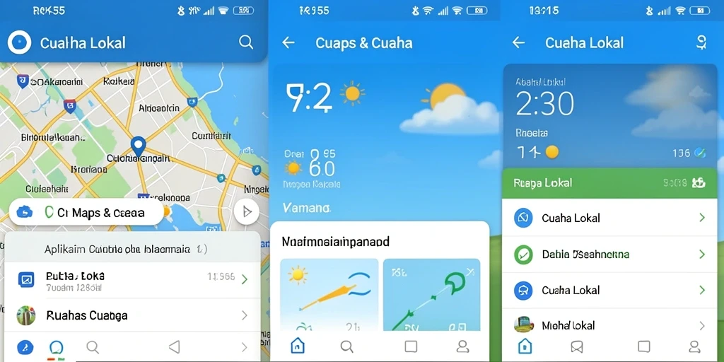 Antarmuka RK55 menampilkan informasi cuaca lokal secara jelas dan informatif.