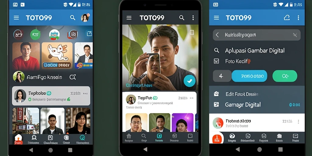 Screenshot aplikasi TOTO99 menunjukkan berbagai fitur pengeditan gambar.